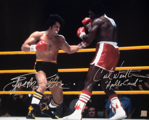 Sylvester Stallone And Carl Weathers Dual Signed Pieces Now Available