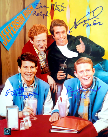 Henry Winkler, Ron Howard, Anson Williams & Don Most Autographed Happy Days Cast 11x14 Photo