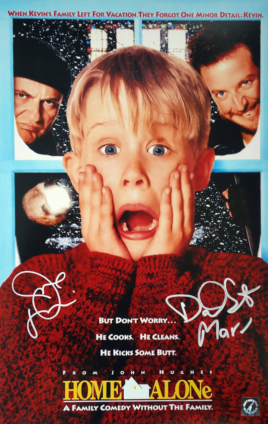 Joe Pesci & Daniel Stern Autographed HOME ALONE 11x17 Mini Movie Poster