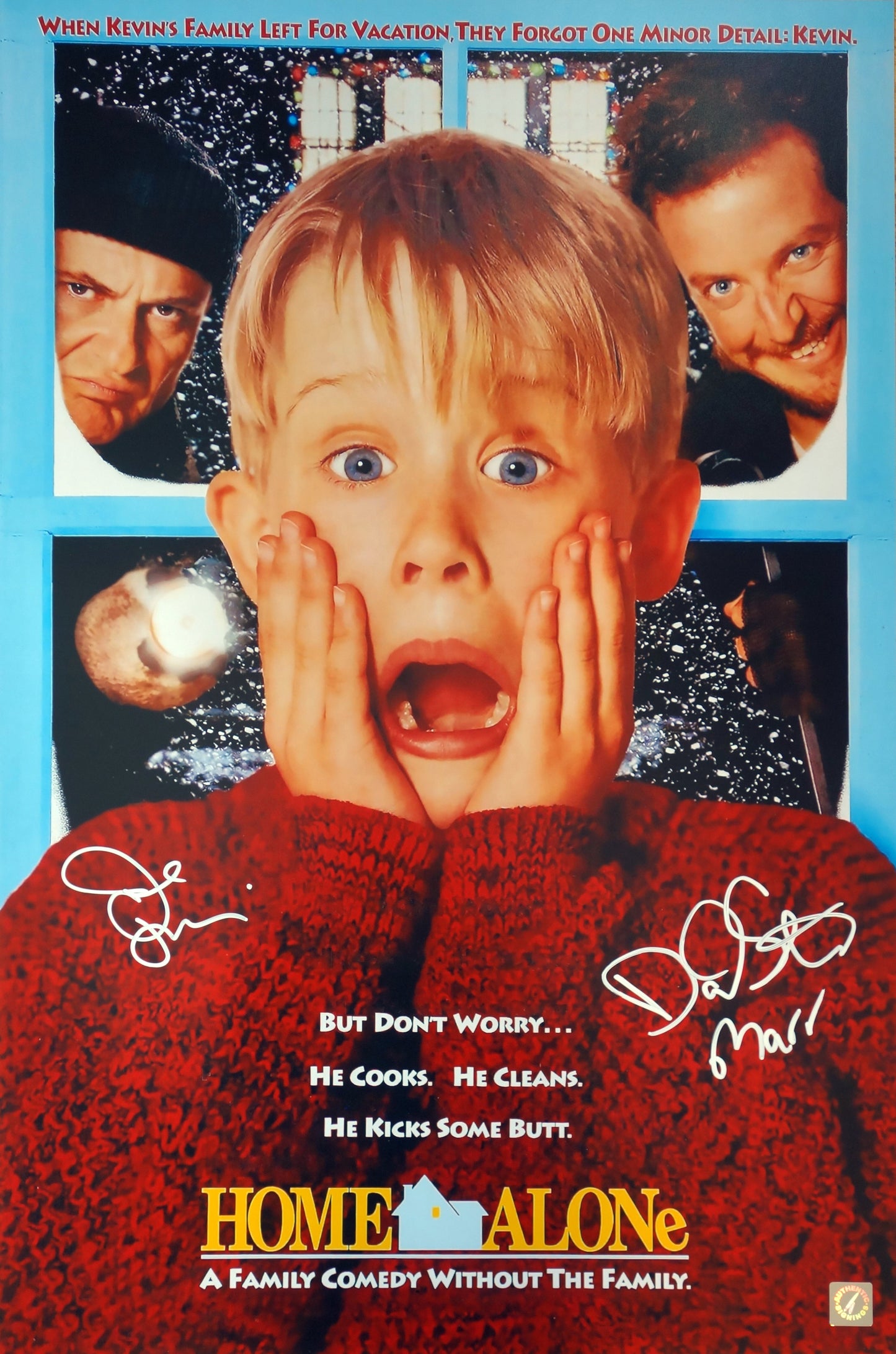 Joe Pesci & Daniel Stern Autographed HOME ALONE 16x24 Movie Poster