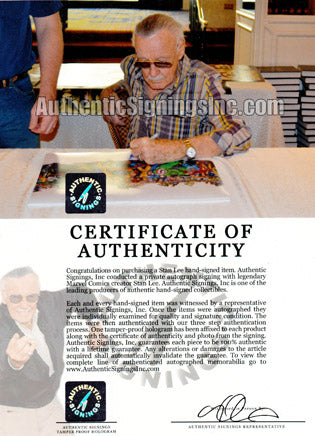 Stan Lee Autographed Marvel Super Heroes Cast 16x20 Photo