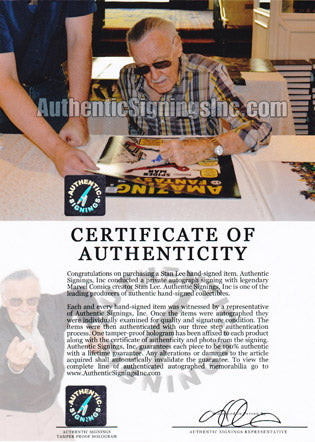 Stan Lee Autographed Spiderman Amazing Fantasy 16x20 Photo