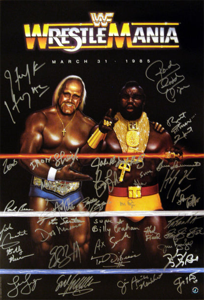 Hulk Hogan & WWE Wrestlemania Legends Autographed Poster