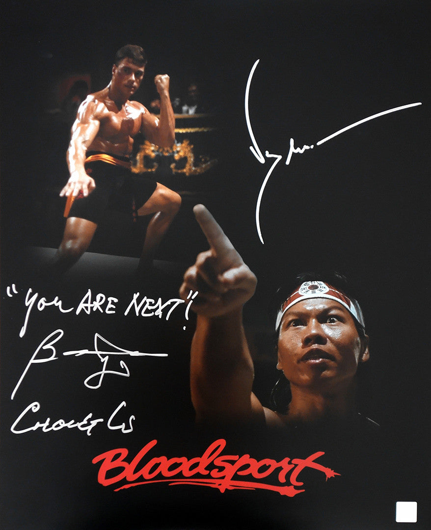 Bolo Yeung "Chong Li" & Jean Claude Van Damme Autographed “YOU ARE NEXT” 16x20 Photo