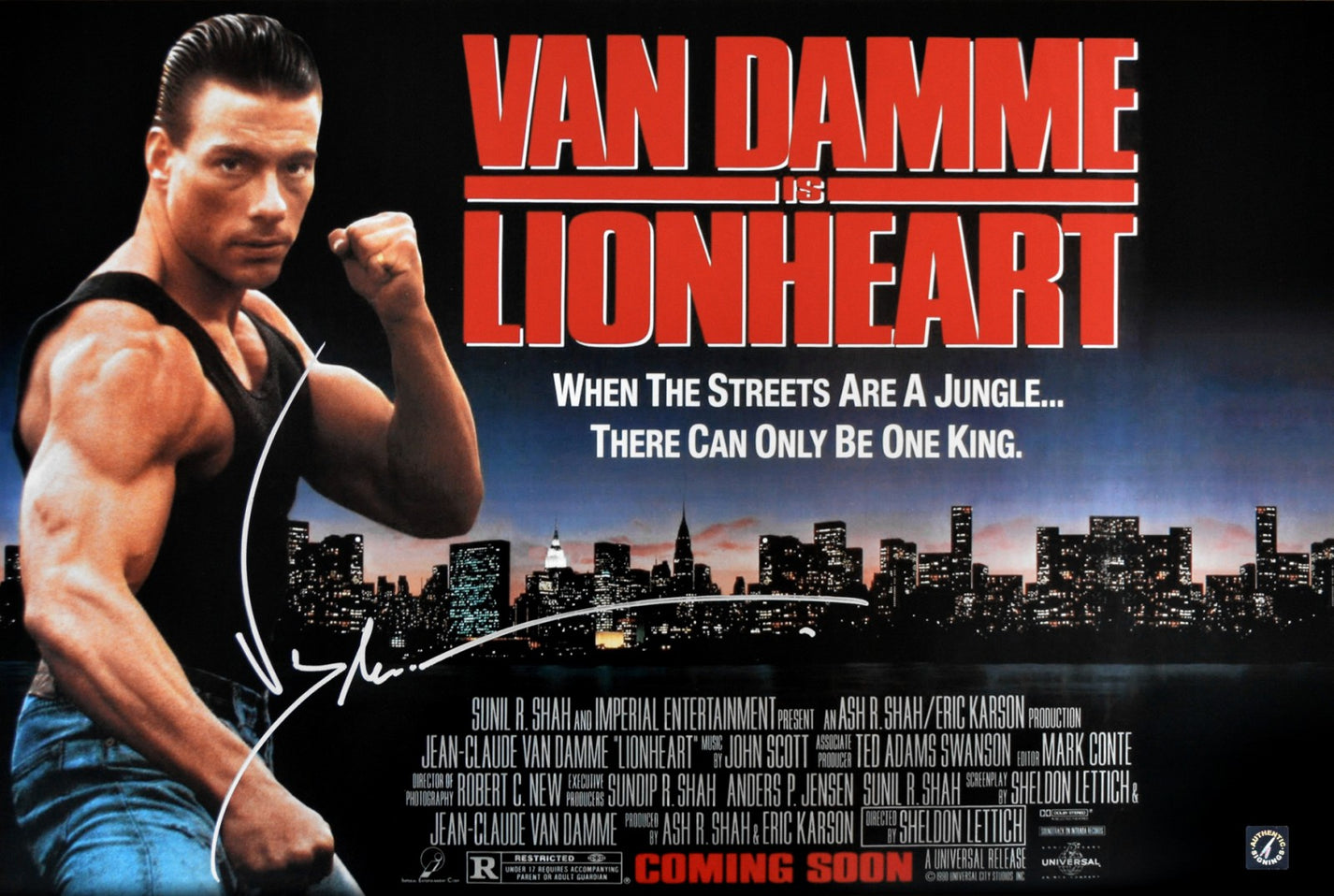 Jean Claude Van Damme Autographed Lionheart 16x24 Movie Poster ...