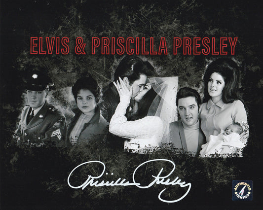 Priscilla Presley Autographed Collage with Elvis Presley 8x10 Photo