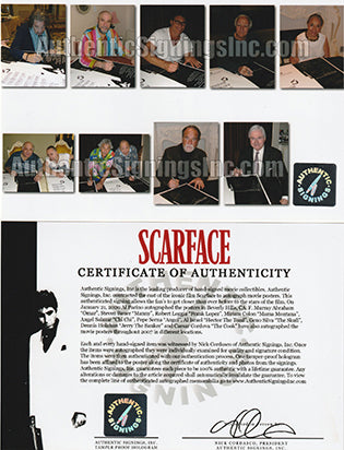 Al Pacino & Scarface cast autographed SCARFACE 25x39 movie poster