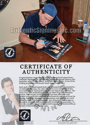 Charlie Sheen "Bud Fox" Autographed Wall Street 11x17 Movie Poster