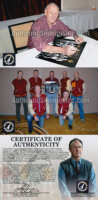 Gene Hackman & Hoosiers Cast Autographed Hickory Huskers 16x20 Photo