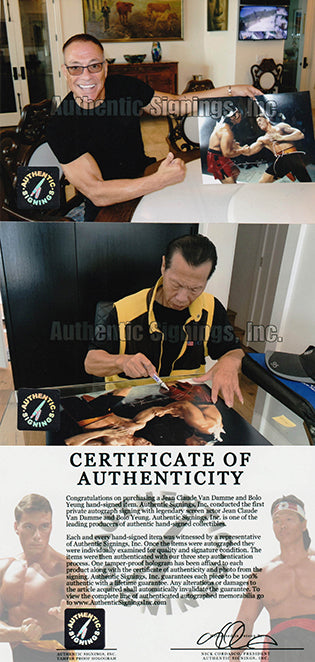 Jean Claude Van Damme & Bolo Yeung "Chong Li" Autographed Body Shot 16x20 Photo
