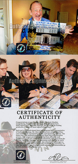 Robert Englund, Heather Langenkamp, Ronee Blakley, Amanda Wyss & Nick Corri Nightmare On Elm Street Cast Autographed 16x20 Photo