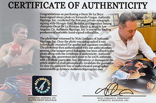 Oscar De La Hoya Autographed 16x20 Photo Vs Fernando Vargas
