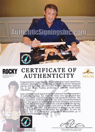 Sylvester Stallone Autographed ROCKY 16x20 Photo "YO ADRIAN I DID IT"