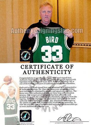 Larry Bird Autographed Official NBA Green Celtics Basketball Jersey